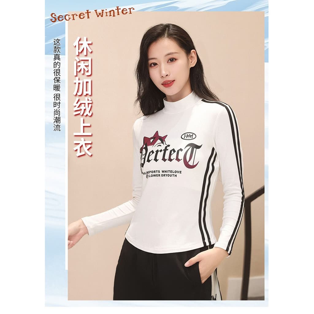 Roupas de dança quadrada novo estilo topo feminino outono inverno roupas de dança de Fitness esportes de manga comprida 