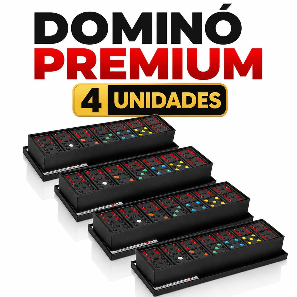 Kit 4 Jogo Dominó Plástico C/ Estojo 28 Peças Coloridas Envio Rápido Jogo de Mesa Tabuleiro Estratégia Família Amigos