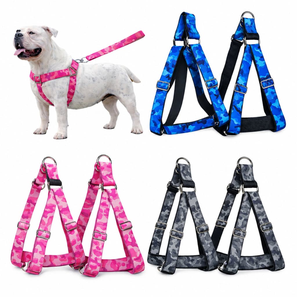 Kit Peitoral Coleira + Guia Cachorro Porte Medio Grande Forte Resistente Pet Cão
