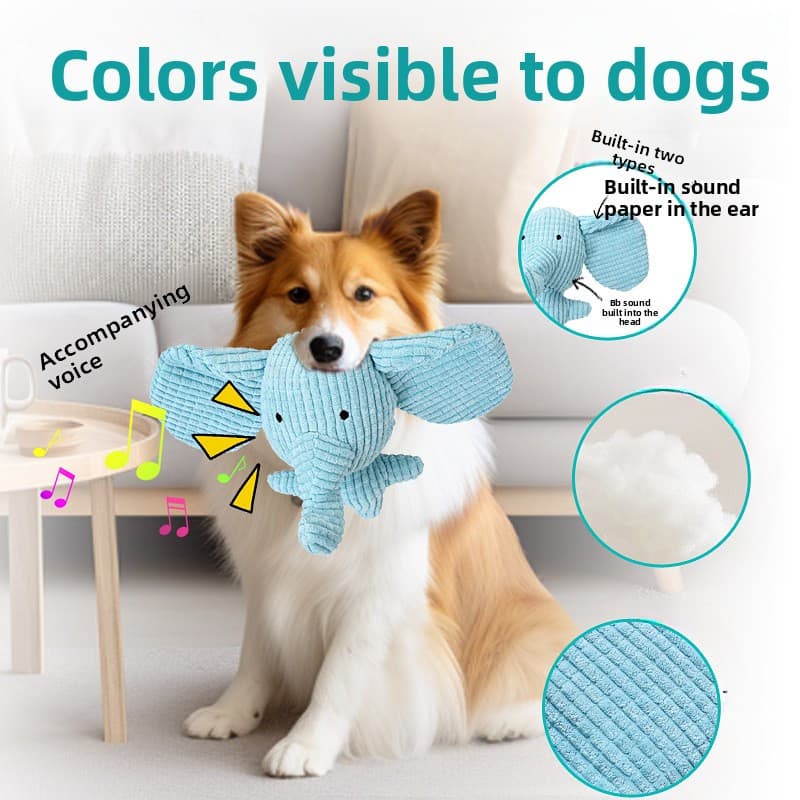 Brinquedos para cães cães não podem morder Molar ruim pequeno elefante azul voz filhote de cachorro brinquedos aliviar o