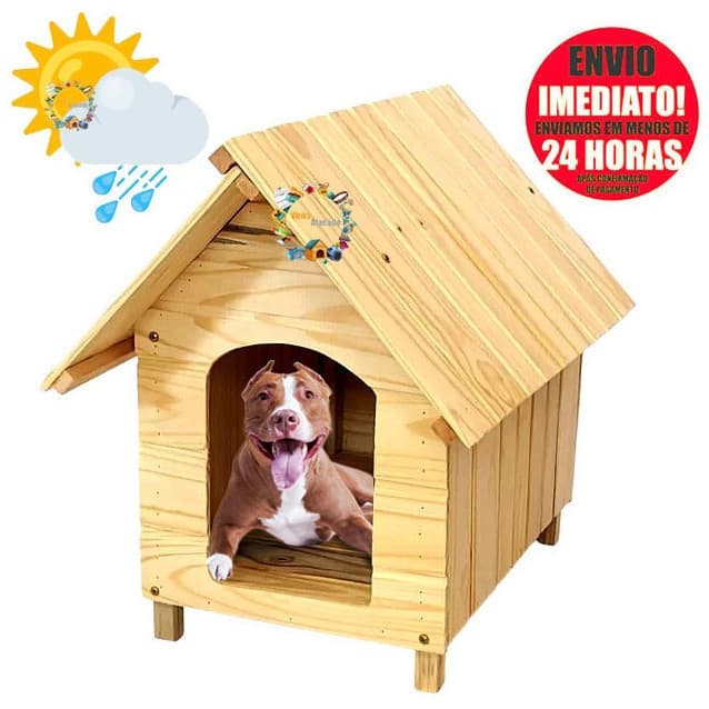 Casa Casinha Grande N6 de Madeira Para Cachorro Pittbull Rottwailler Pastor Alemão Casinha Pet Numero 6 Resistente