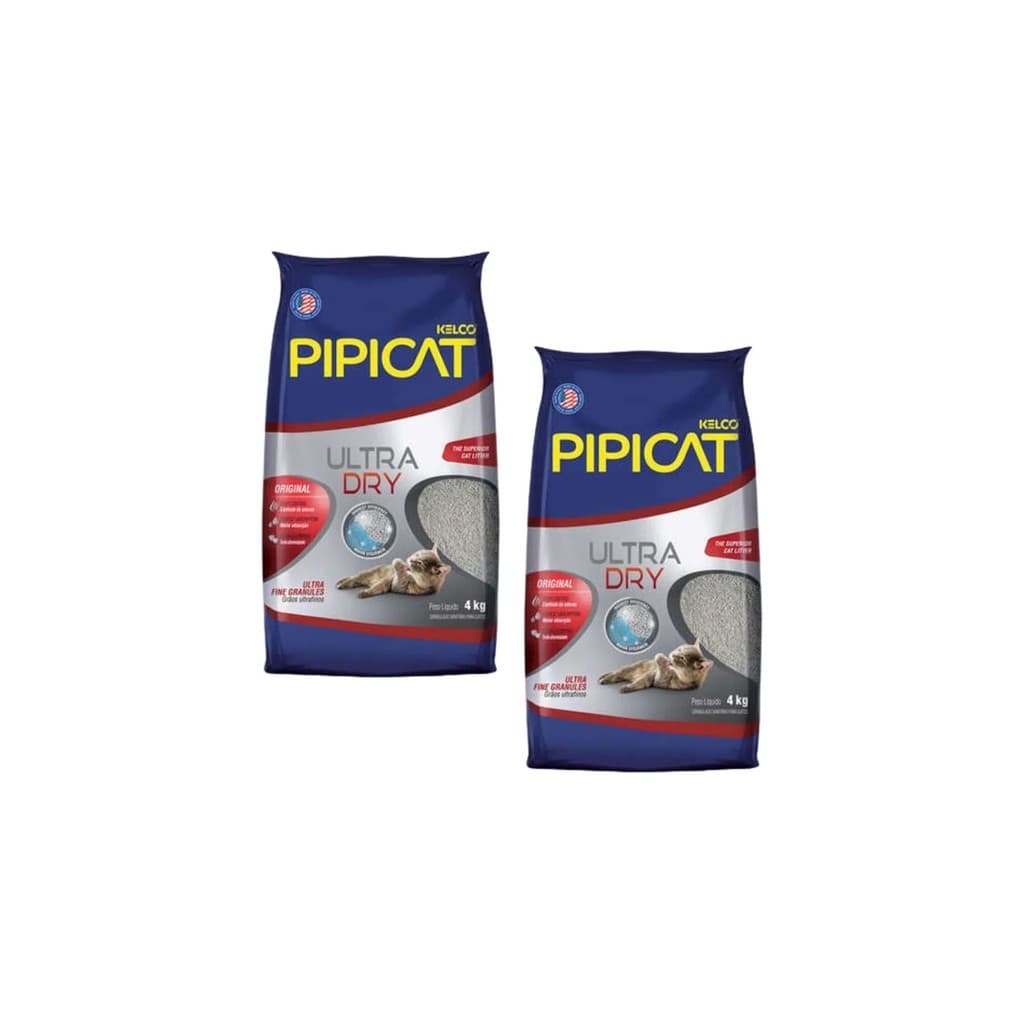 Kit 2 Areias Sanitárias Kelco Pipicat Ultra Dry 4Kg