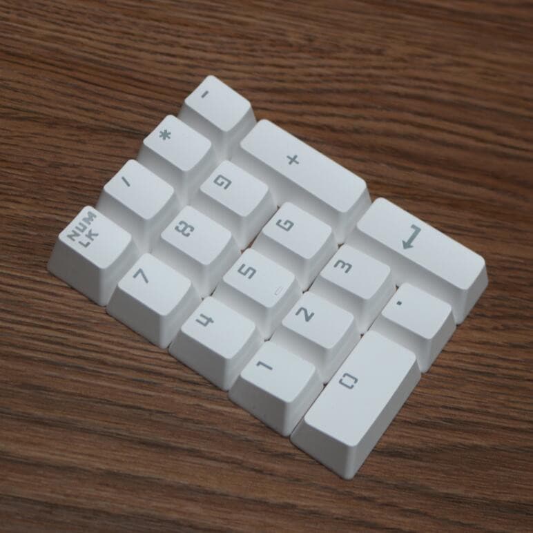 Área de teclado translúcida de personagem branco/preto/ABS/PBT 17 teclas área de número teclado mecânico Keycap