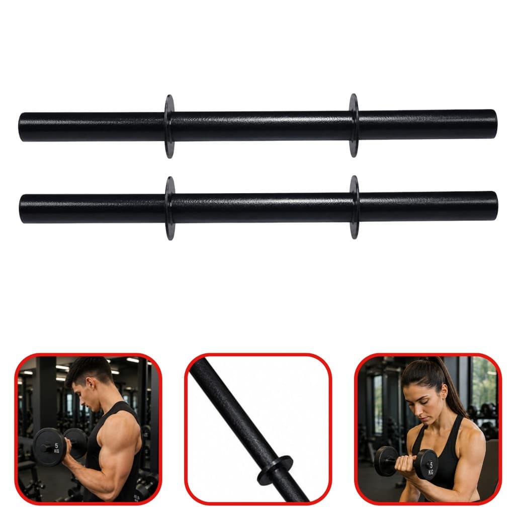 Kit 2 Barra Oca 43 Centímetros Reta Para Musculação E Treino Preto