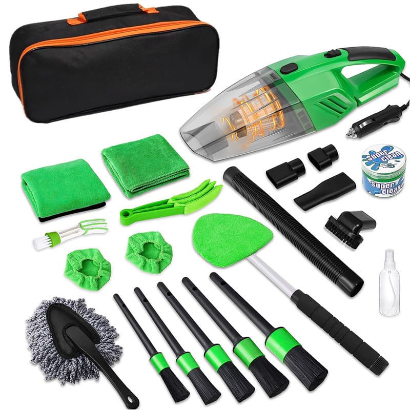 Escolha venda direta Kit de limpeza de carro verde roda ar condicionado escova limpeza lama aspirador remoção poeira emb