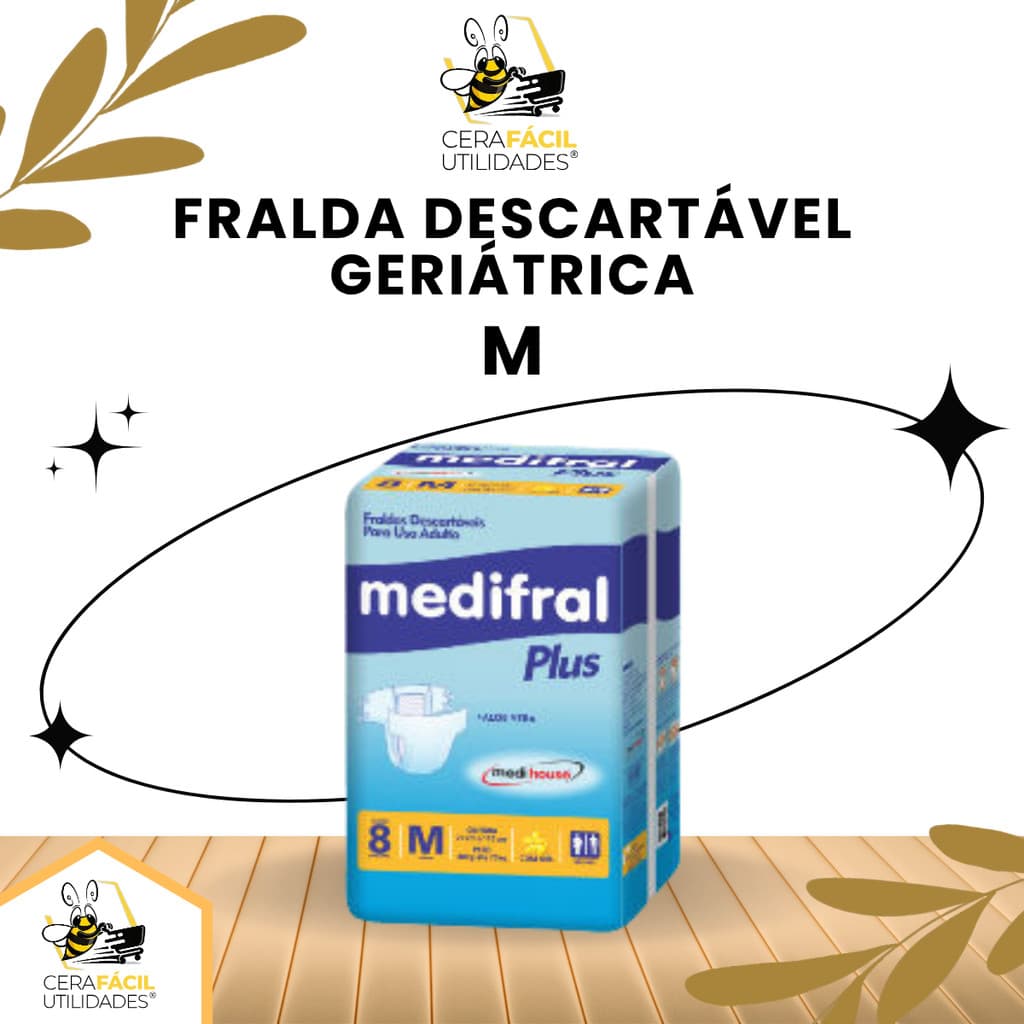 8un - Fralda Geriátrica Descártavel Medifral Plus M