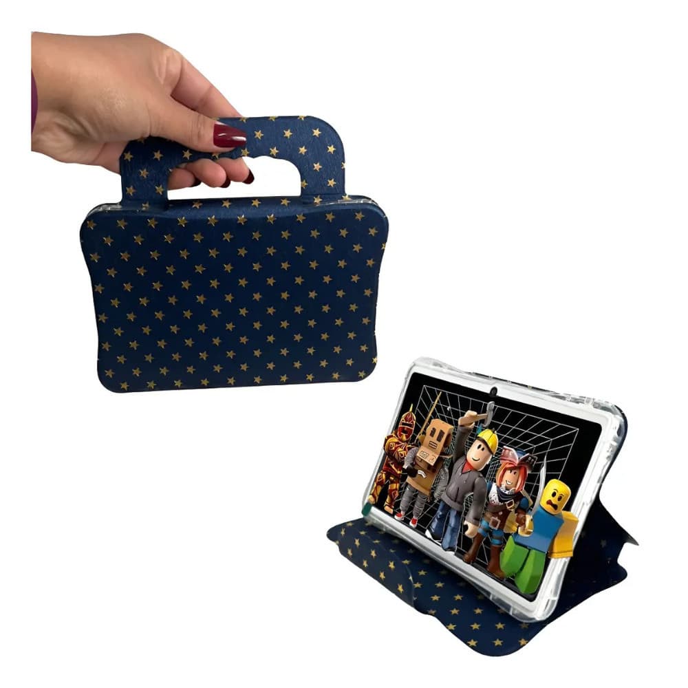 Tablet Infantil E16 Android Easytech 7'' Polegadas 64gb Memória 6gb RAM Wifi + Capinha Azul