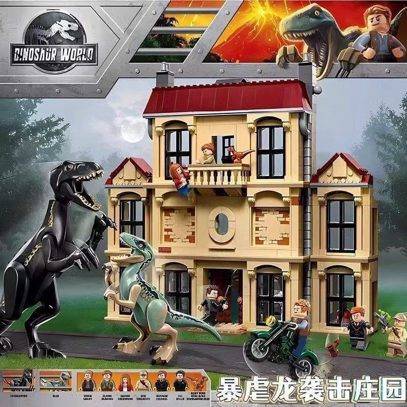 NDBG 850 peças de blocos de montar Lego para meninos, montagem de dinossauros Tyrannosaurus Velociraptor, blocos de mont