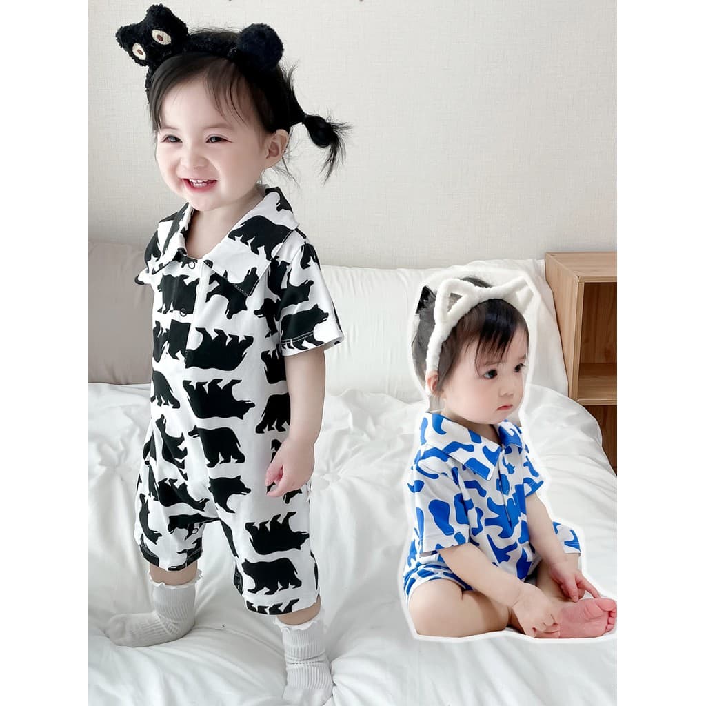 Bonito Super bonito roupas de bebê roupas de verão puro algodão POLO manga curta macacão bebê menina estilo fino macacão