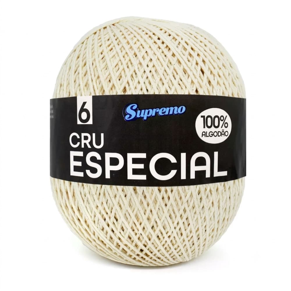 Barbante Supremo Especial Cru N6 700g 795m 100% Algodão Para Crochê Tapete Bolsa Artesanato