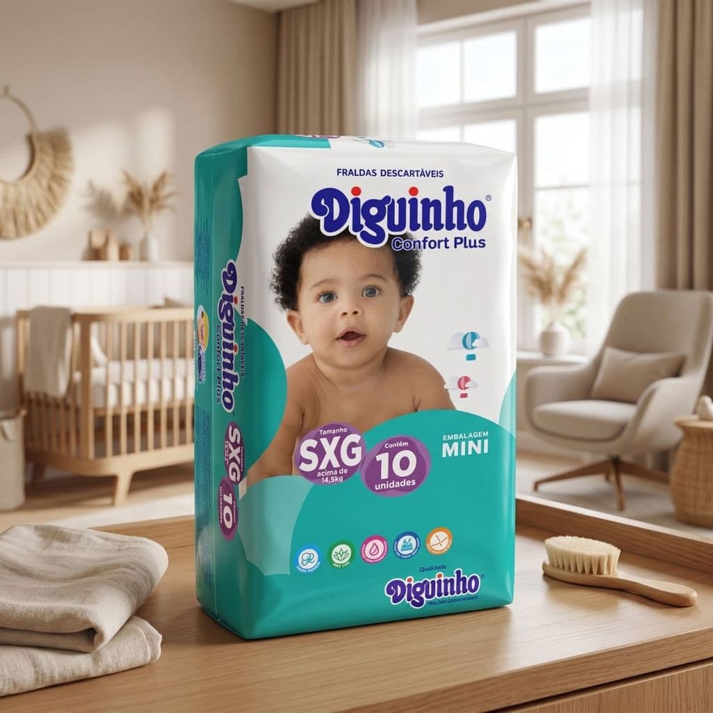 Fraldas Descartáveis Diguinho Tamanho Extra Grande SXG (XXG)