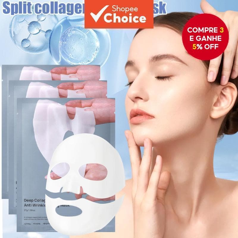 Máscara Facial Dividida De Biológico Para Hidratante Profunda E Reafirmante