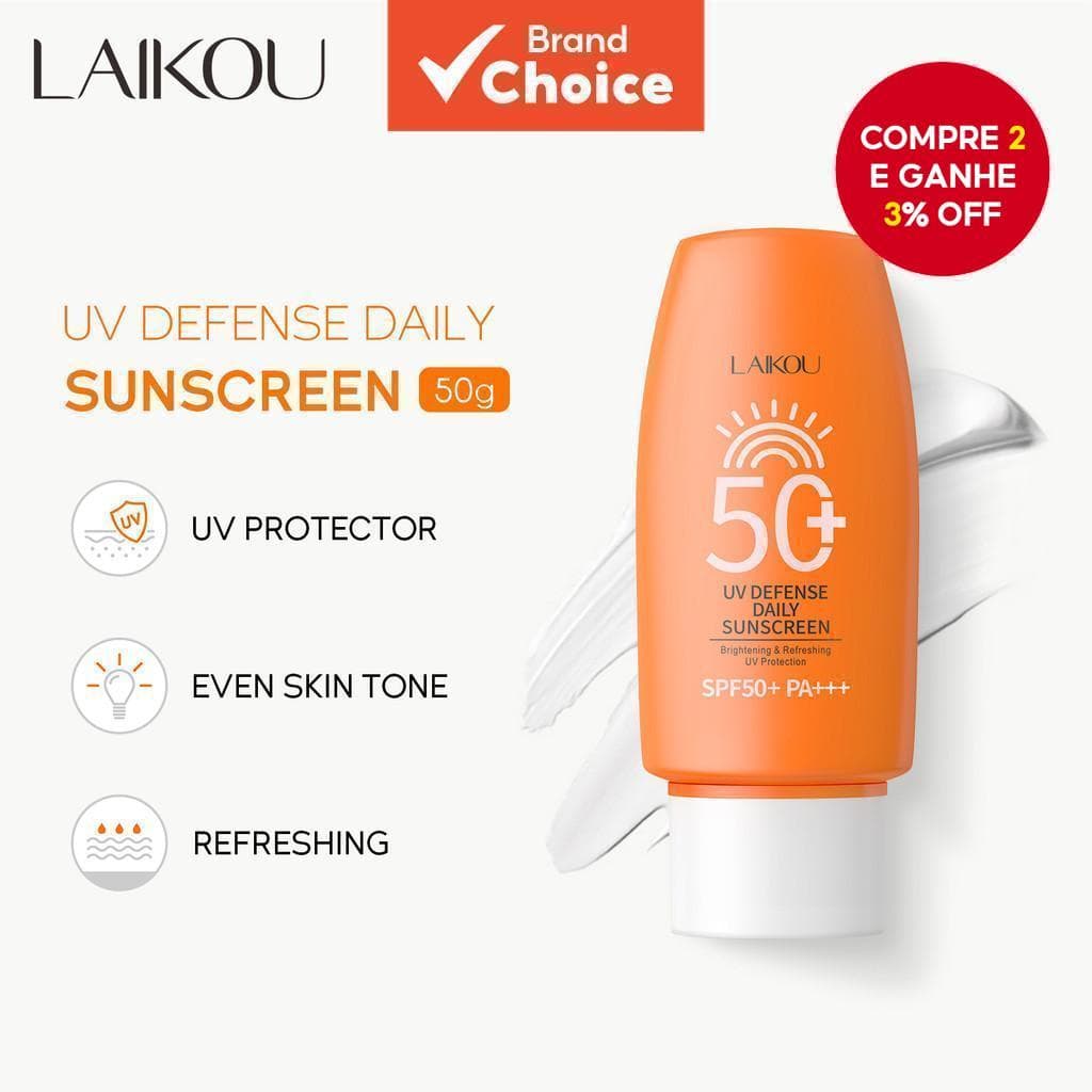LAIKOU Protetor Solar Facial Hidratante FPS 50+ 50g Resistente à Água
