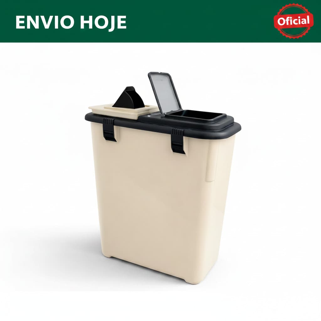 Porta Ração para Cachorro e Gato Dispenser Pet Box 35L  | Pote Hermético com Tampa Armazena até 15kg