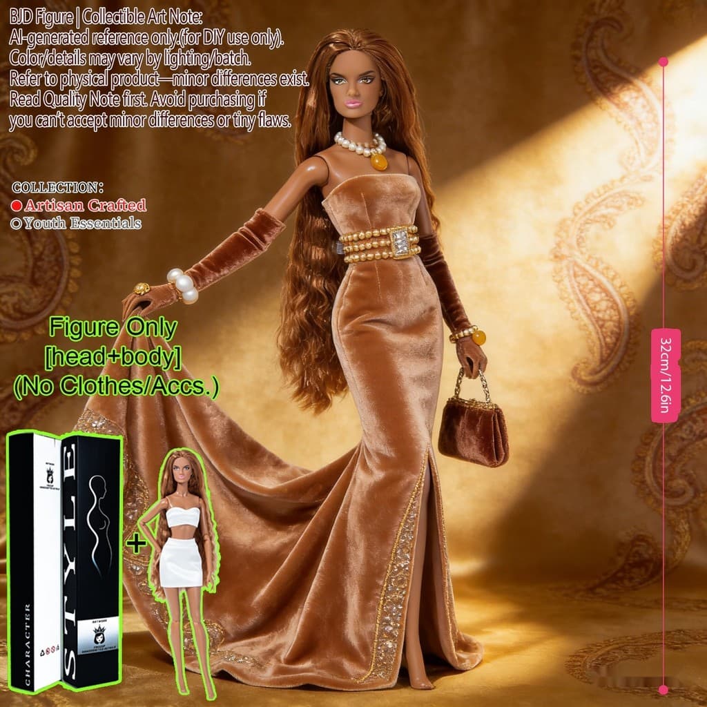 Boneca Colecionável De Supermodelo De Moda BJD MJD 1/6 , Figura Articulada Esférica De 12.6 Polegadas E 12 , Maquiagem D