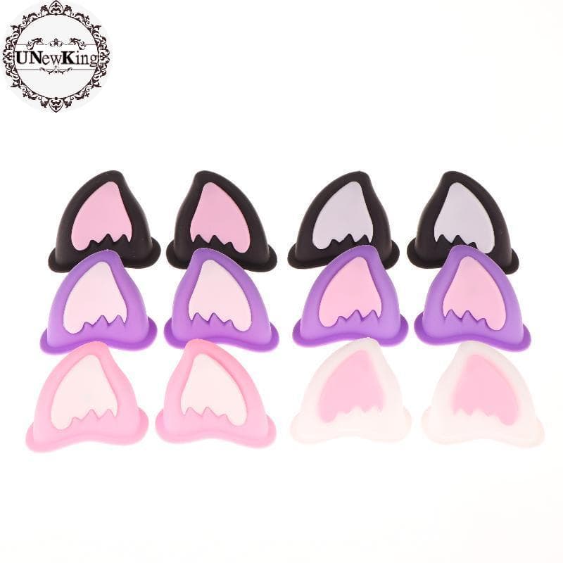 UNewKing Capacete Da Motocicleta Decorações De Orelha De Gato Acessório Para Scooter Bicicleta Adesivo Moto Skate Ciclis