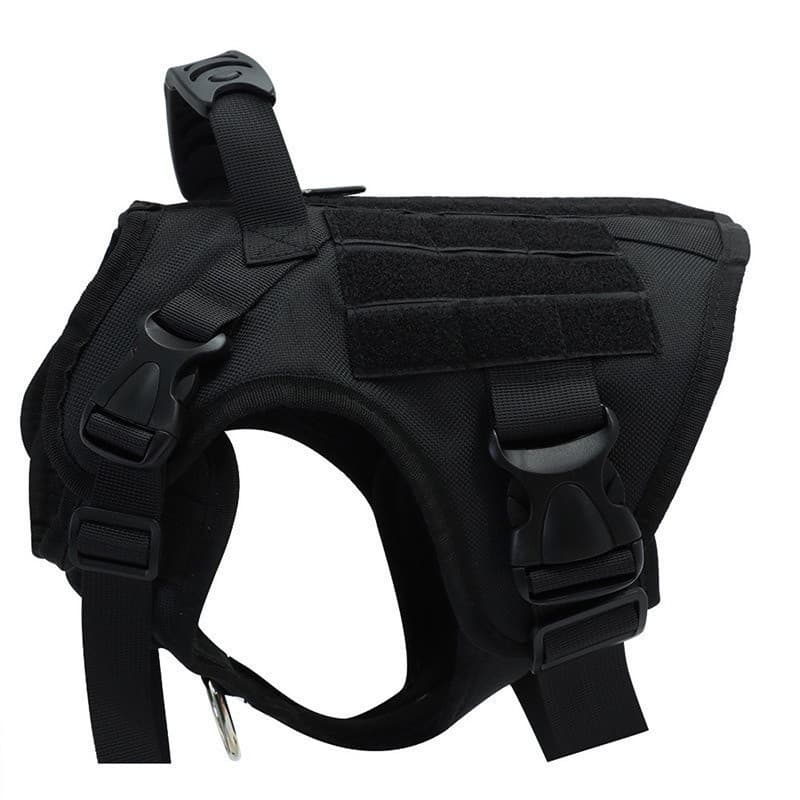 Conjunto de Coleira e Guia Tática para Cães com Fivela de Metal, Colete para Cães Grandes, Coleira Durável para Cães de 