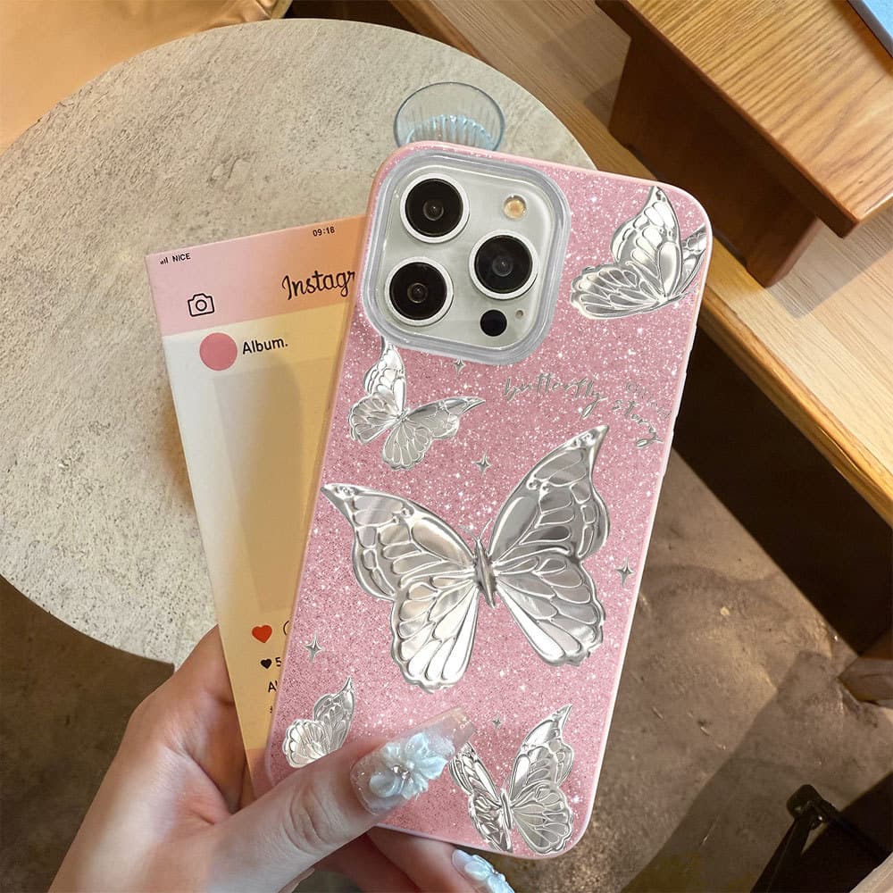 Capinha Shimmer Anti-Impacto De Silicone Para iPhone 17 Air 16 15 14 Plus 13 12 11 Pro Max Capa Celular IE017
