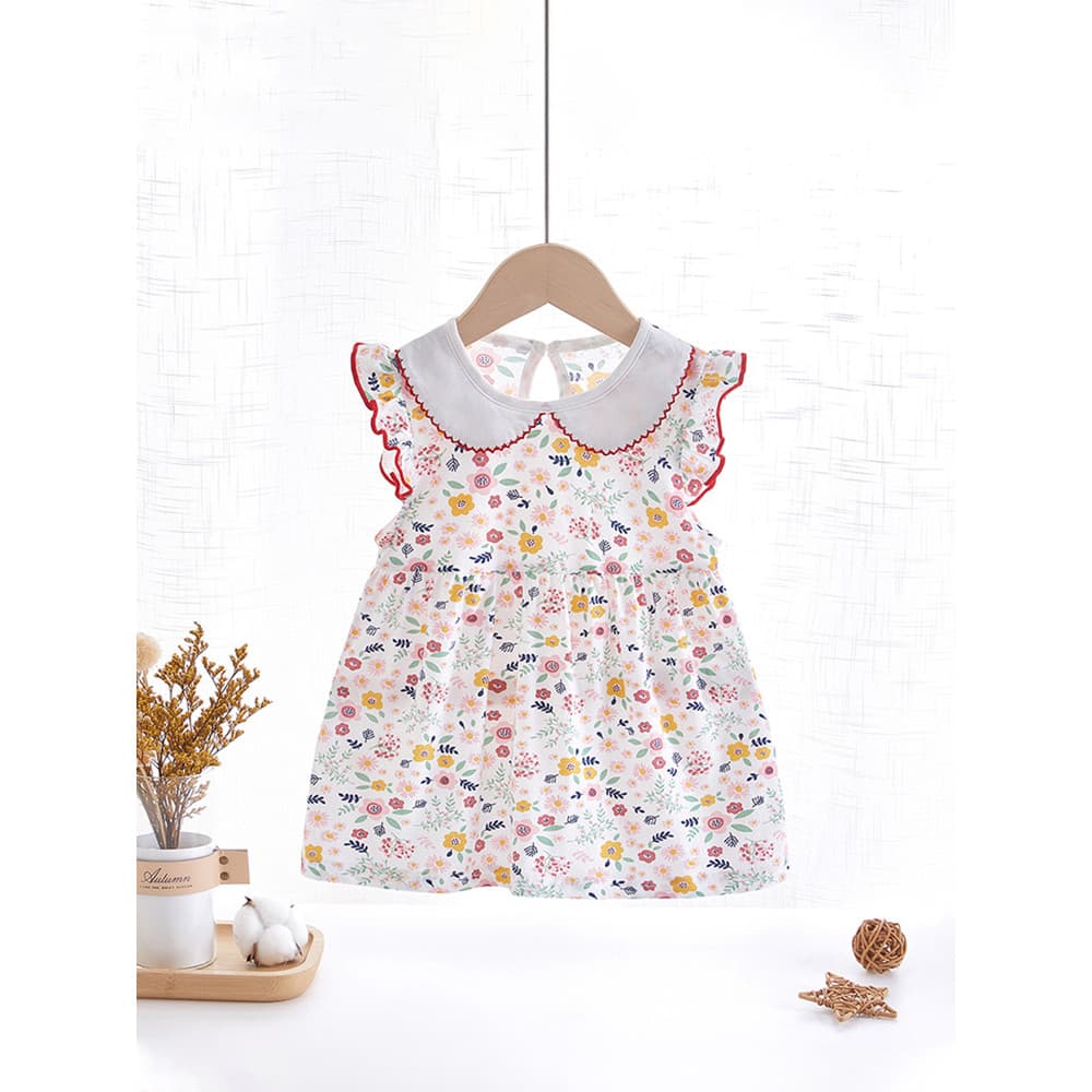 Feminino vestido de bebê verão puro algodão fino saia Floral menina saia menina princesa saia roupas de bebê roupas de v