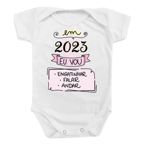Body Roupa Bebê  Ano Novo Menino Menina 2023 Falar Andar