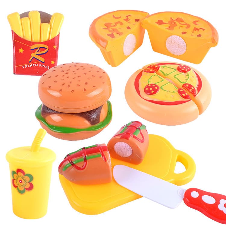 Jogar casa brinquedos hambúrguer brinquedos corte pão brinquedos crianças brinquedos educativos simulação comida