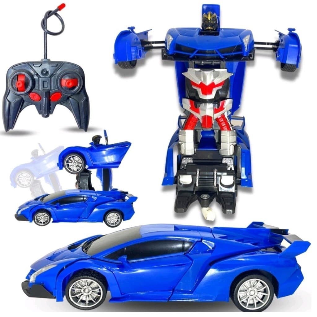 Carrinho de Controle Remoto Brinquedo Infantil Transformers Robô Lamborghini (Azul)
