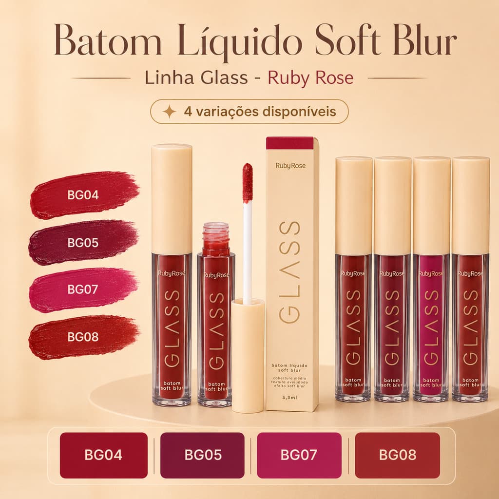 Batom Líquido Soft Blur Efeito Matte Lábios Macios Alta Pigmentação Longa Duração