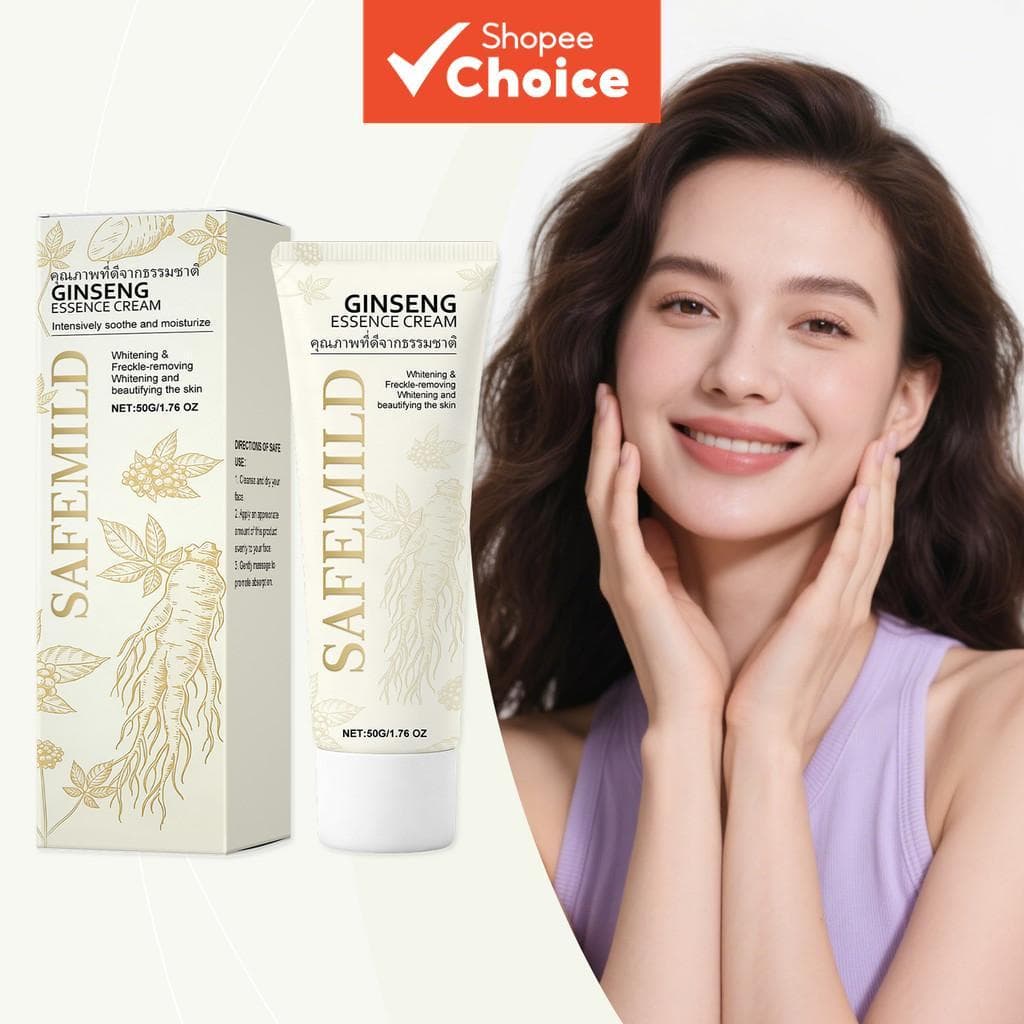  Creme de Raiz de Ginseng 50g, Hidratante Facial Clareador e Anti-Idade com Arginina para Todos os Tipos de Pele