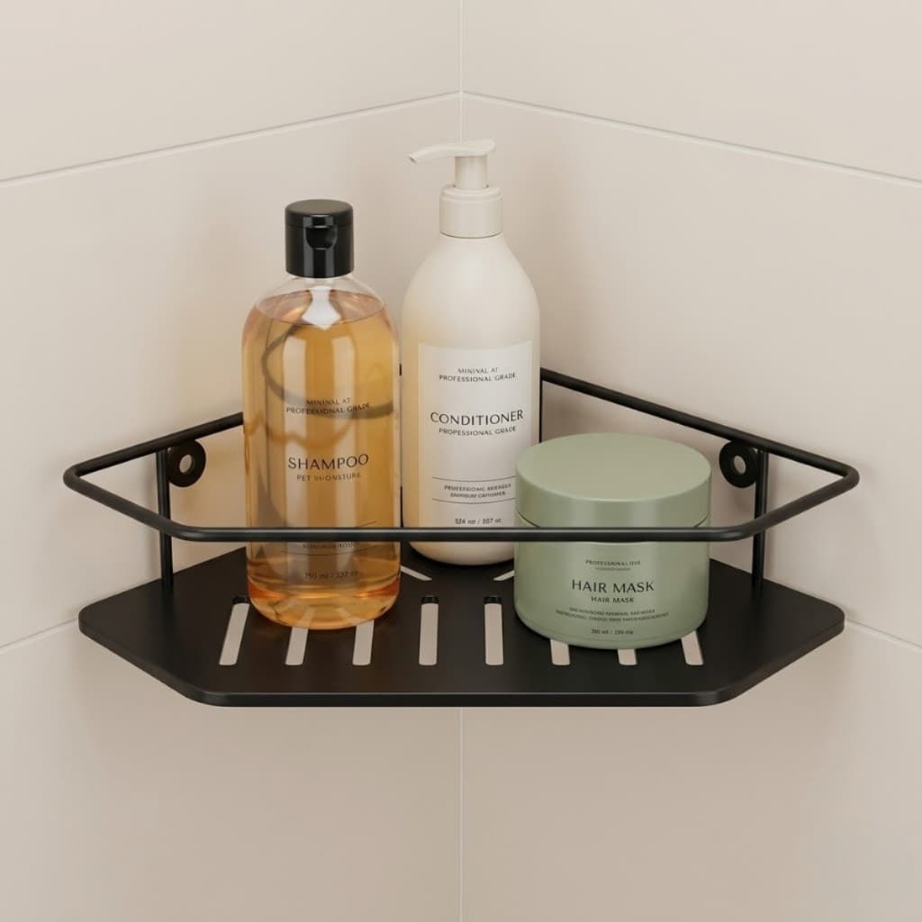 Porta Shampoo Suporte de Canto para Banheiro Box Parafusado Prateleira Parede Organizador Cantoneira
