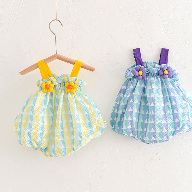 Bebê bebê roupas de verão bebê menina uma peça estilingue macacão roupas estilo fino 5 princesa peidos 1 ano 4 Super bon
