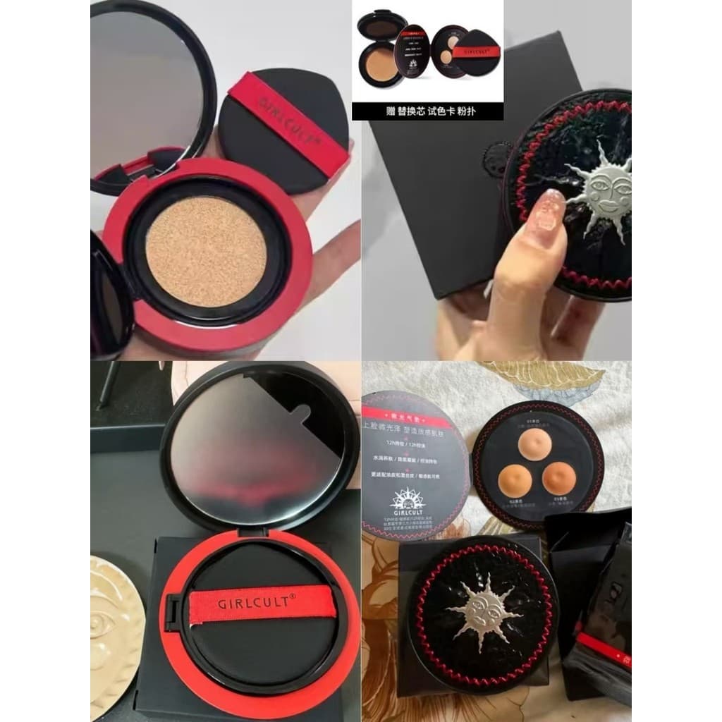 Girlcult/girlcult Shimmer almofada pele oleosa base líquida luz mais magro olhar corretivo segurar maquiagem base líquid