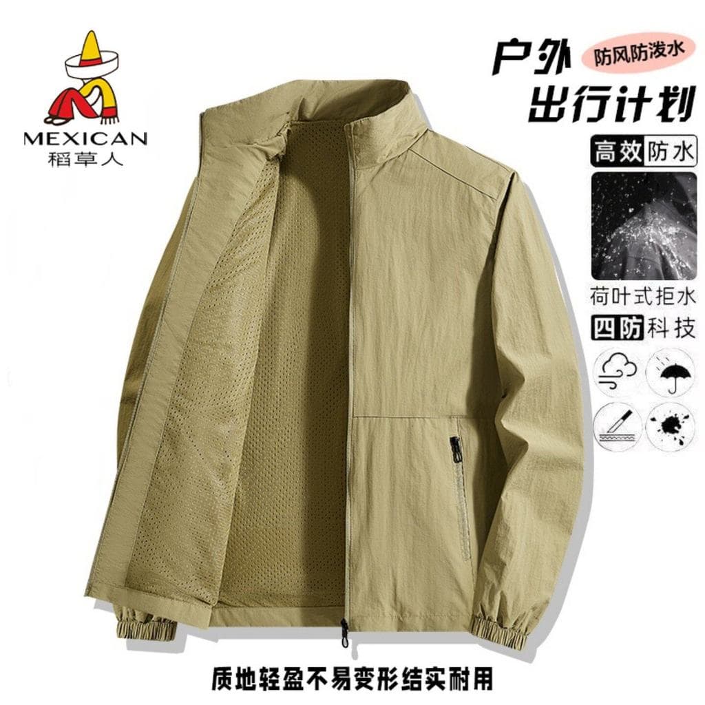 Espantalho jaqueta masculina primavera outono jaqueta masculina tamanho grande Casual gola jaqueta à prova de vento à pr