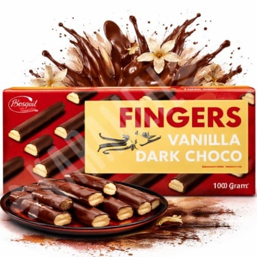 Biscoito Fingers Vanilla Dark Chocolate 100g - Importado Polônia