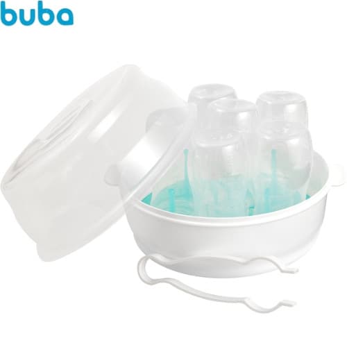 Esterilizador De Mamadeiras Chupetas Bicos Buba Para Microondas Bebê Higienização Portátil Cuidados.