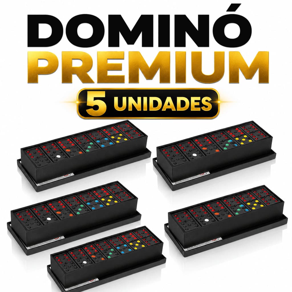 Kit 5 Jogos Dominó Plástico C/ Estojo 28 Peças Coloridas Envio Rápido Jogo de Mesa Tabuleiro Estratégia Família Amigos