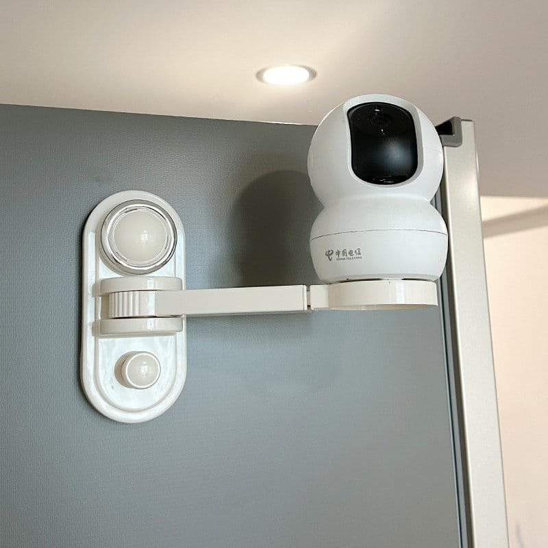 Suporte para câmera de vigilância, suporte de haste de extensão retrátil sem perfuração, prateleira de parede doméstica 