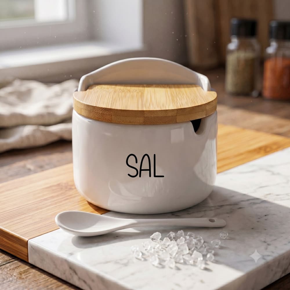 Porta Mantimentos/Condimentos - Branco (250 g) Sal