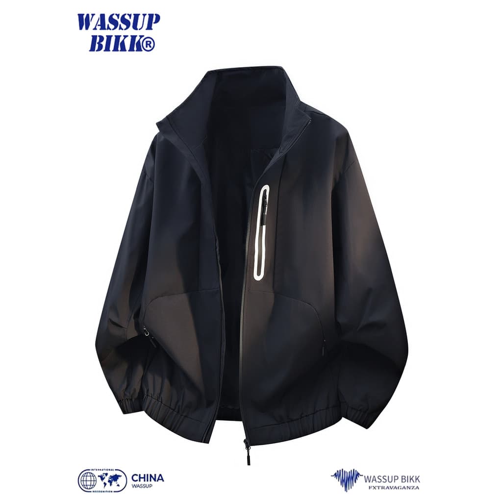 WASSUP BIKK Street Wear Gola Alta Jaqueta Funcional Jaqueta Masculina Primavera Outono Ao Ar Livre Jaqueta de Montanhism