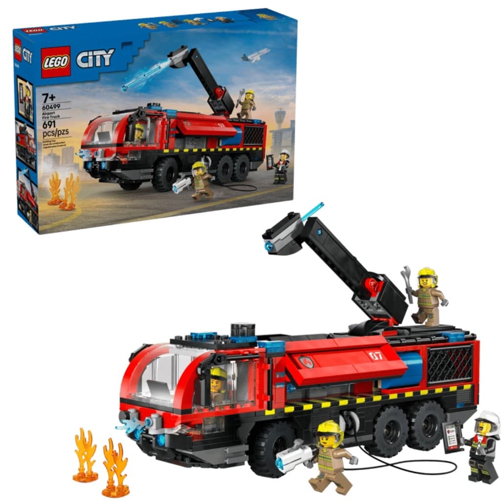 Caminhão De Bombeiros E Aeroporto City Blocos de Montar 691 Peças 60499 Lego