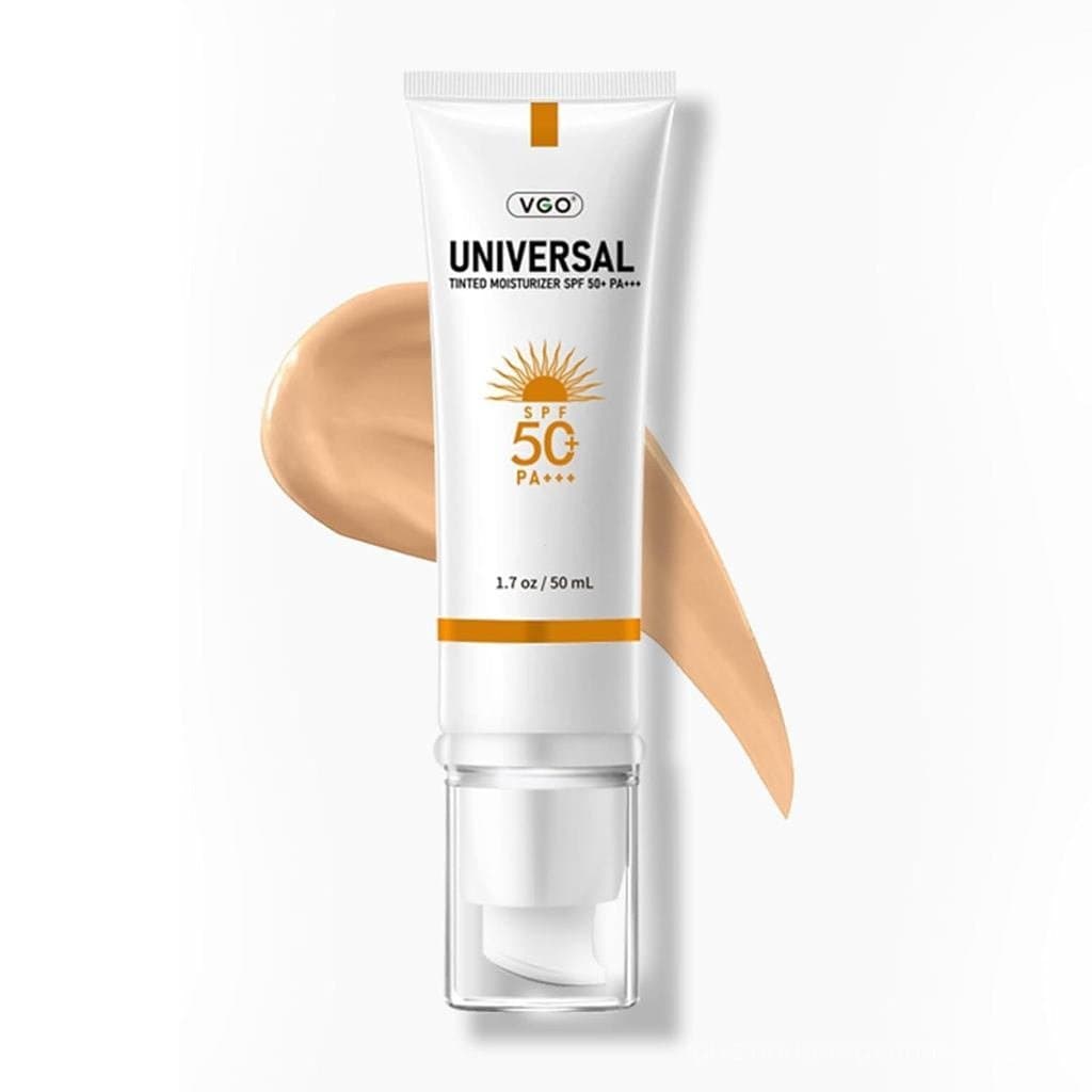 Protetor Solar Facial VGO com Cor, FPS 50, Essência Solar Hidratante que Não Deixa Sensação Pegajosa, Protetor Solar em 