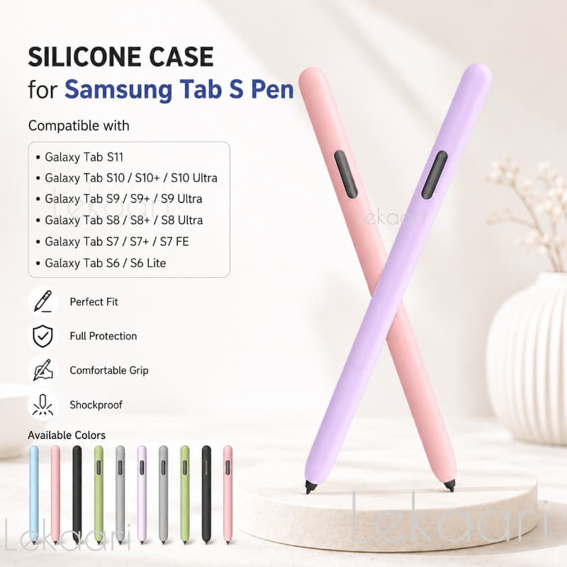 Capa Para Samsung Galaxy SPen Tab S11 S10 S9 S8 S7 FE Plus Ultra S6 Lite De Caneta De Silicone Macio Antiderrapante Tabl