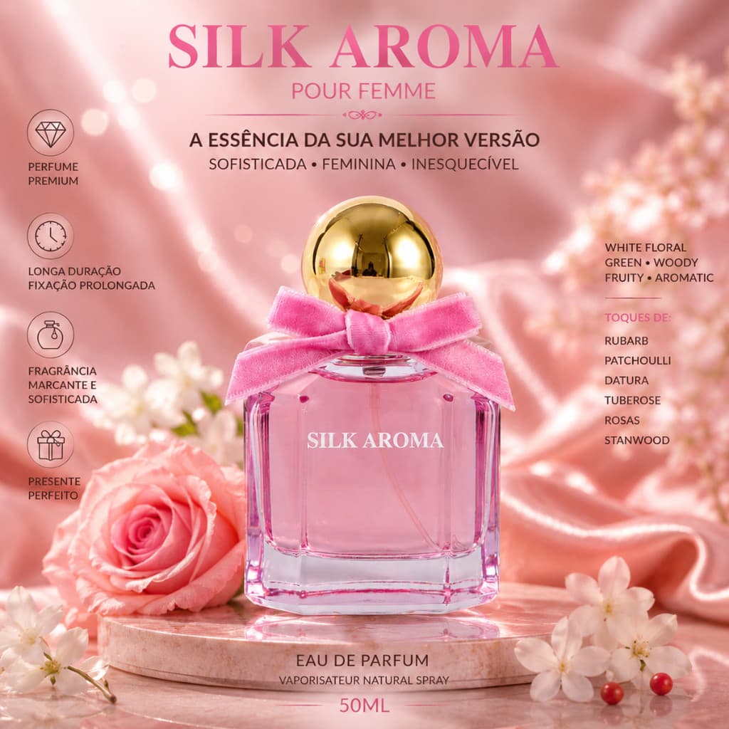 Perfume Feminino Importado Premium 50ml Lové Rain Longa Duração Floral Branco Frutado Amadeirado Aromático Alta Fixação