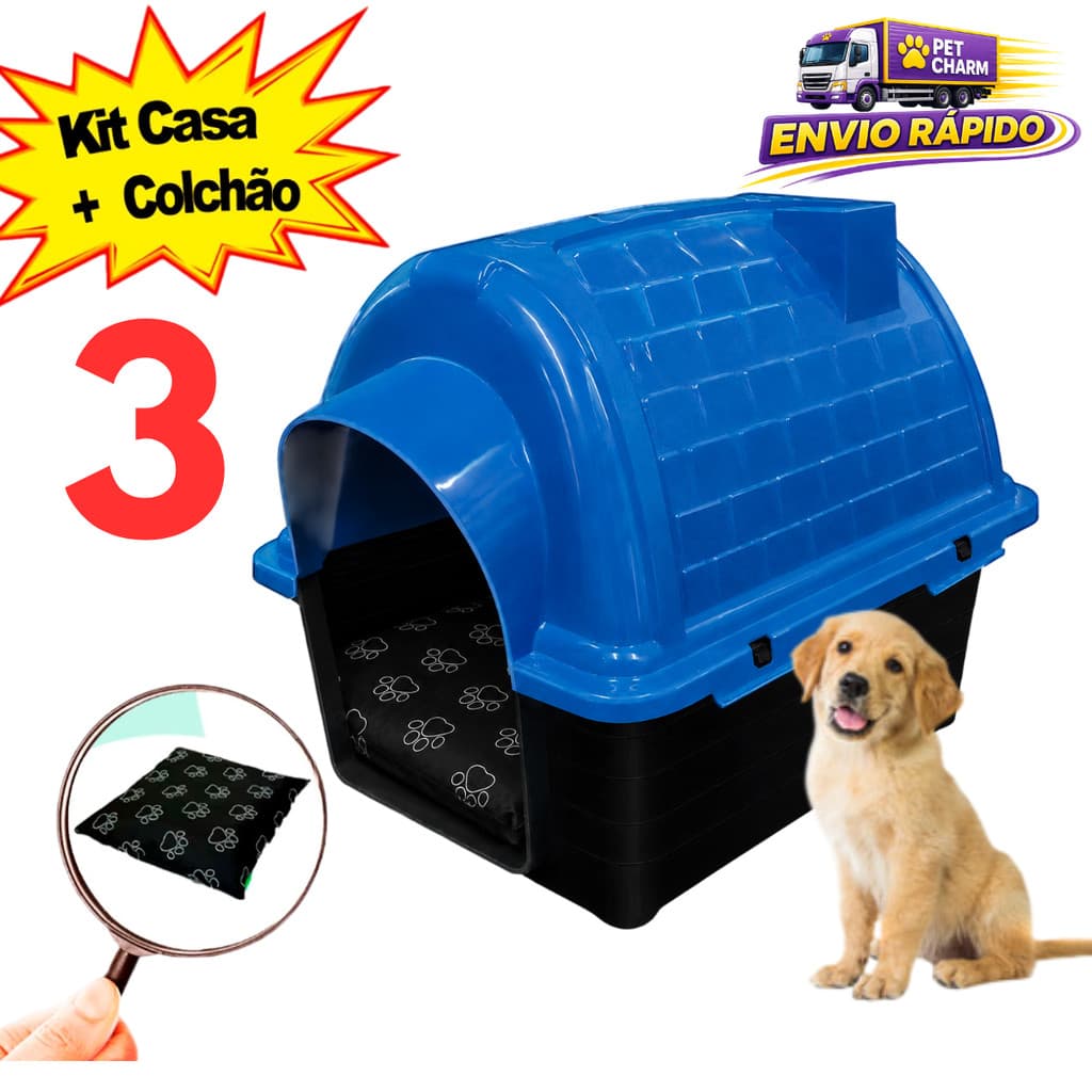Casa Casinha De Cachorro N 3 Mais Colchonete Sob Medida Casinha cachorro Cama Para Cachorro Pet Pequeno
