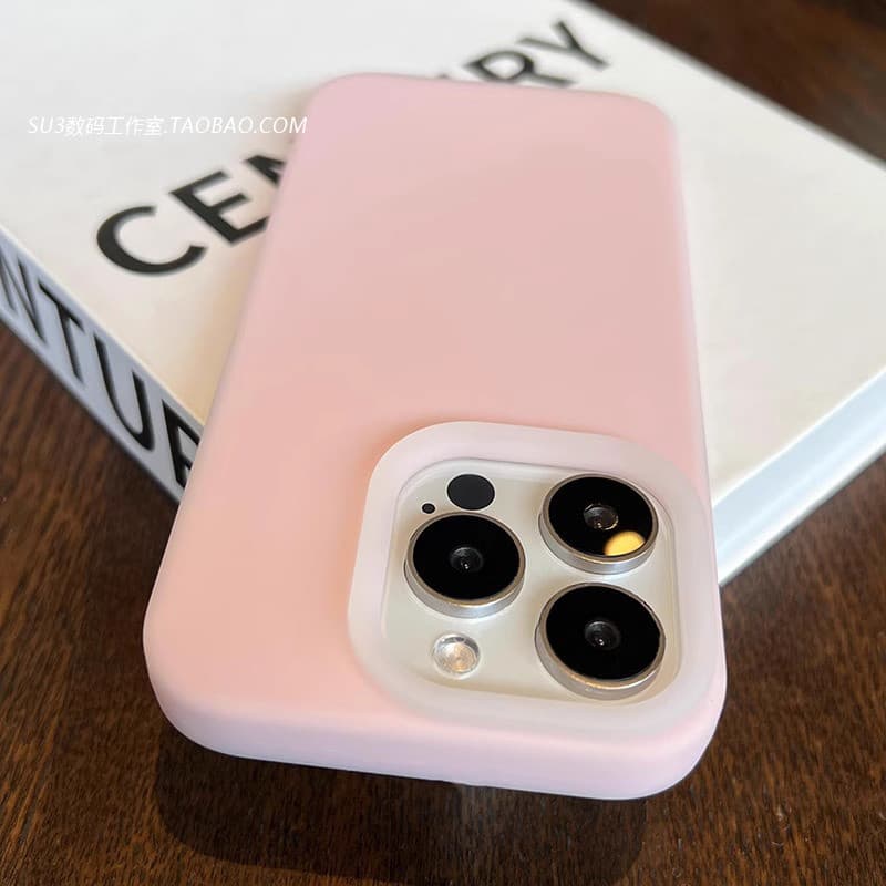 Capinha celular Apple Capinha importada para iPhone Capinha silicone líquido 17 Borracha Feel Jelly Grey Rosa Adequado p