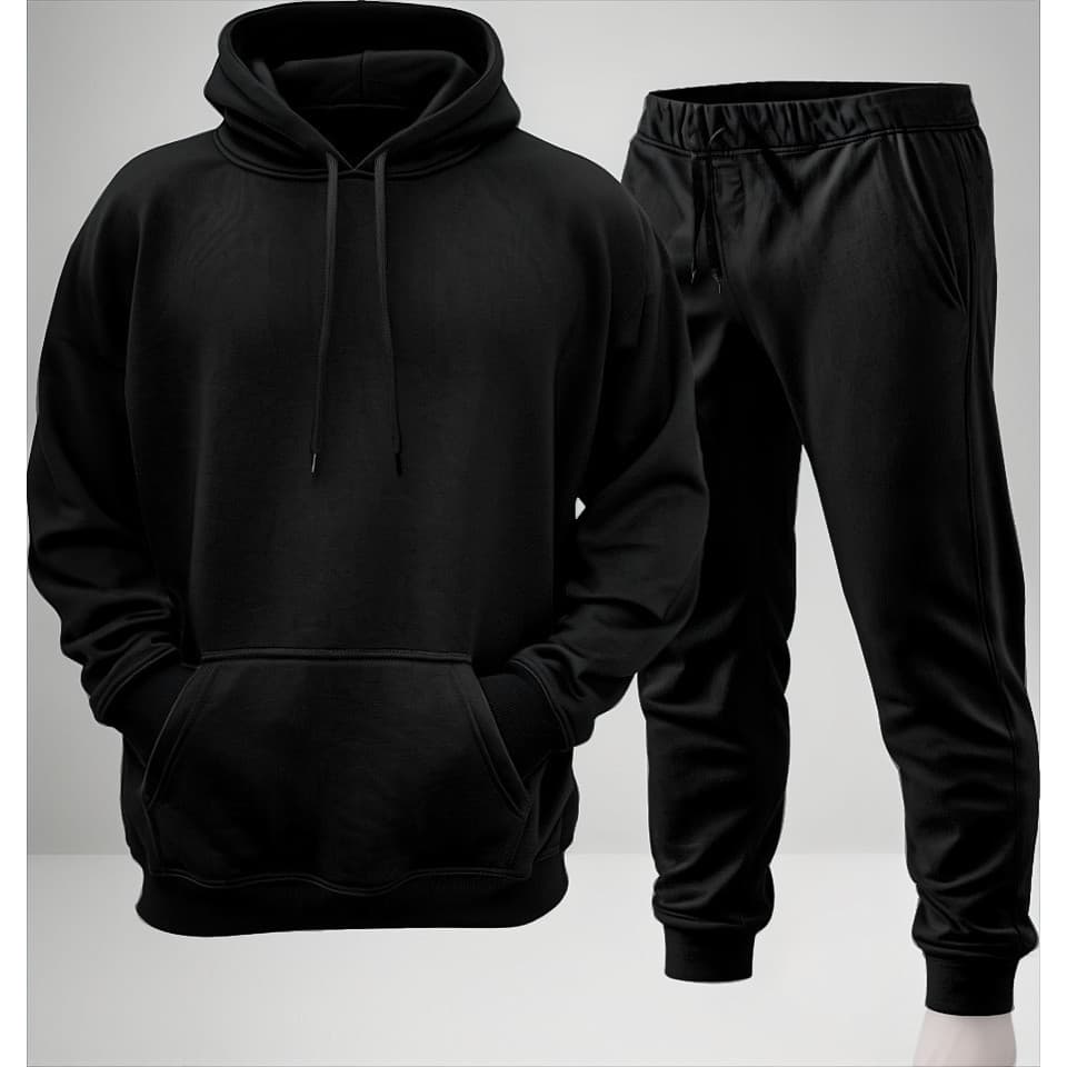 Conjunto Calça E Blusa De Moletom Canguru Liso Masculino Unissex