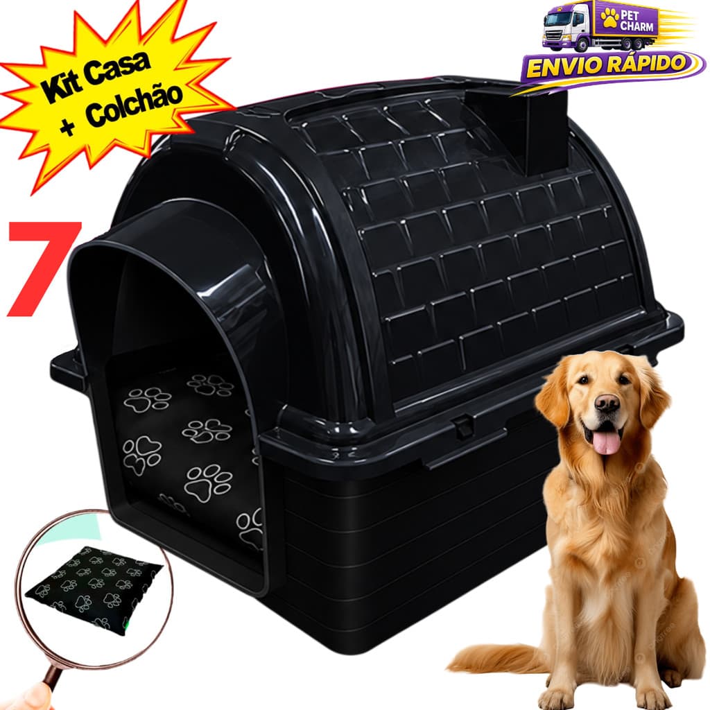 Casa Casinha Pet Cachorro N7 + Com ou Sem Caminha Pet Cachorro Confortável