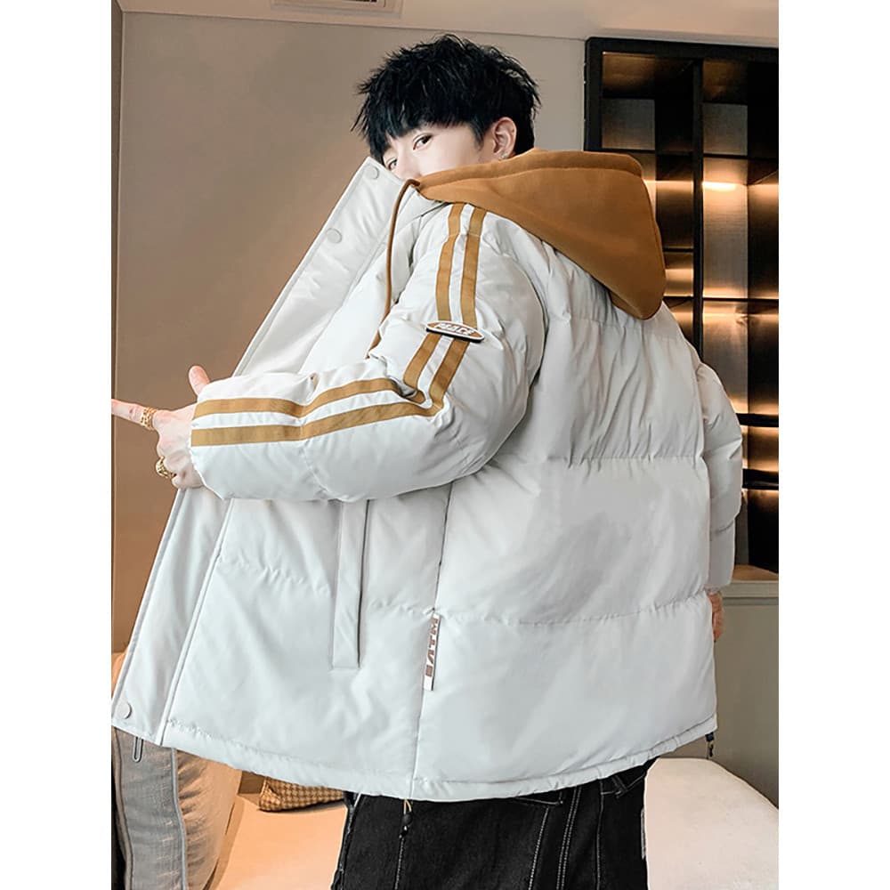 Outono inverno acolchoado jaqueta masculina estilo Street Wear engrossado quente acolchoado jaqueta masculina estilo ame