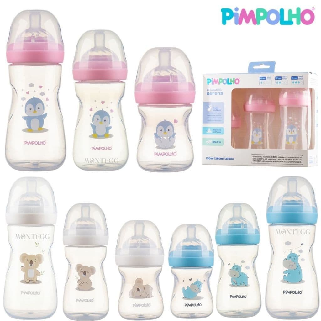 Kit 3 Mamadeiras Pimpolho Antirrefluxo  Mamadeira Bebe  # 0301496