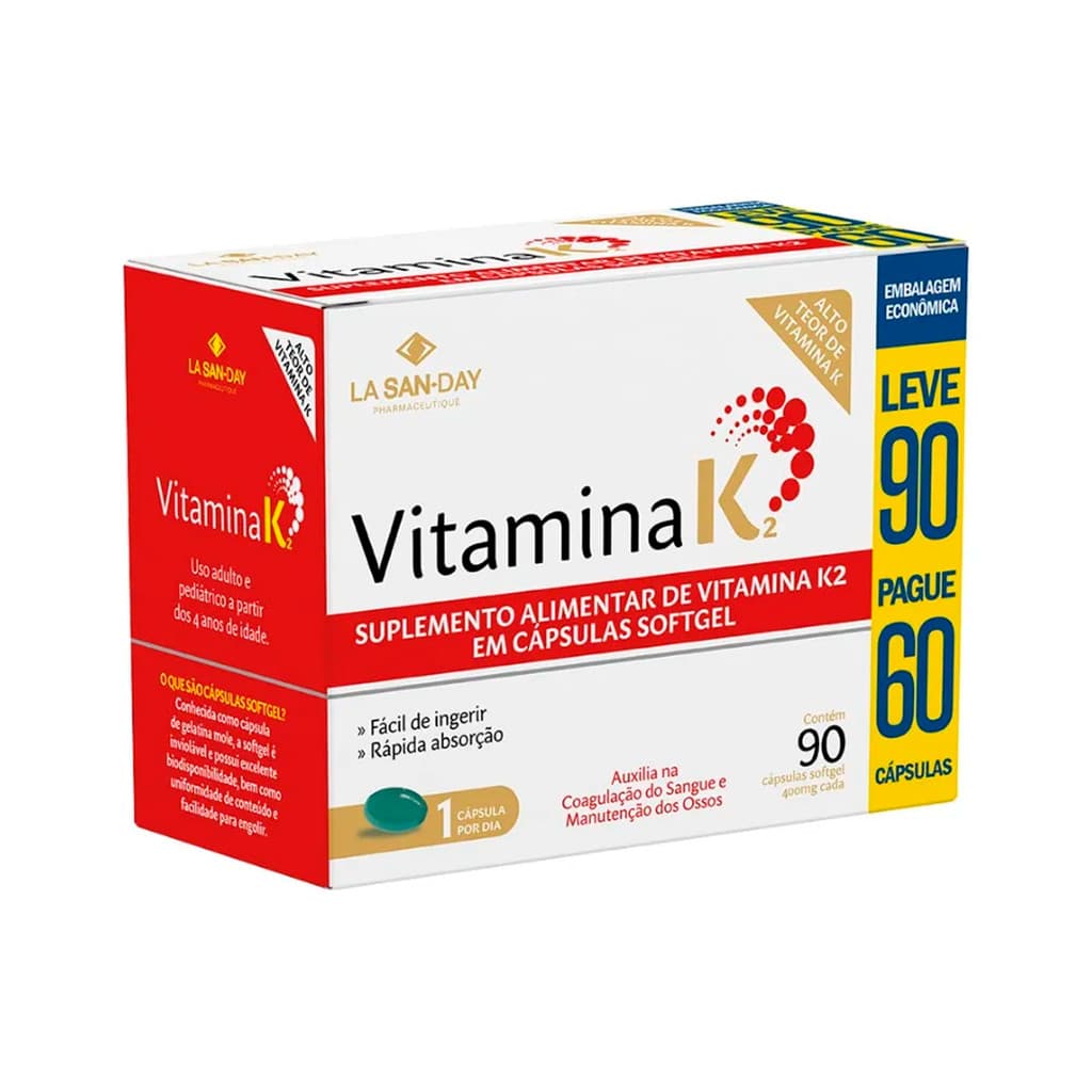 Suplemento Vitamina K2 - 90 Caps - La San-Day