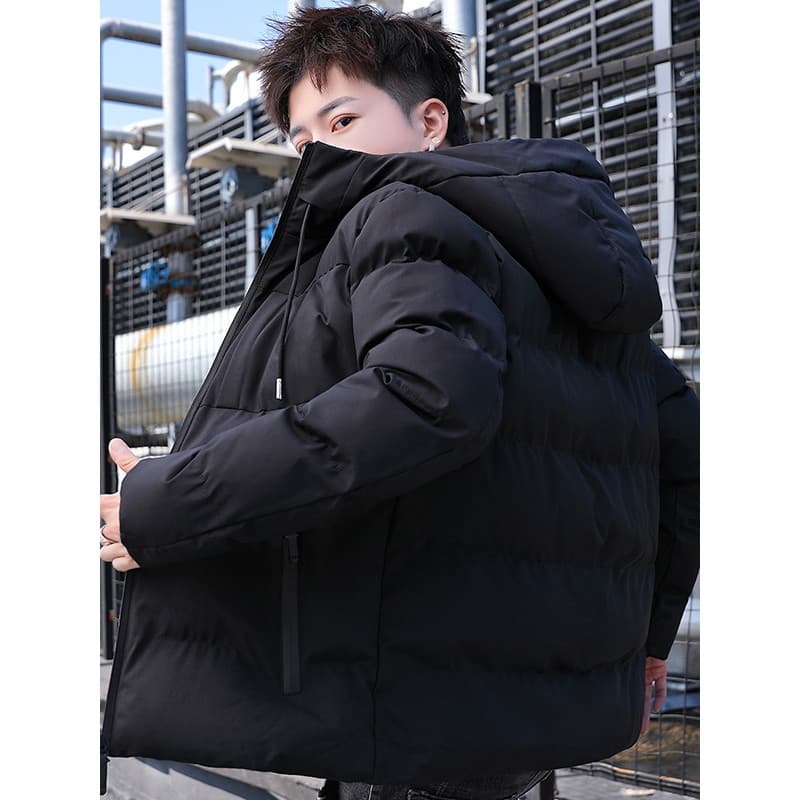 Jaqueta acolchoada masculina inverno engrossado quente com capuz juventude acolchoada jaqueta masculina High-End estudan